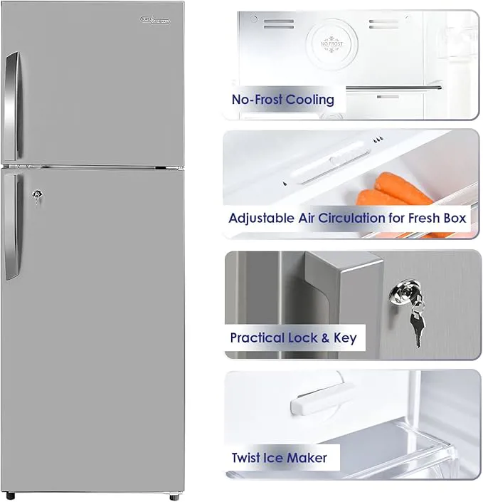 SUPER GENERAL SGR410I 410LTR TOP MOUNT REFRIGERATOR  INOX