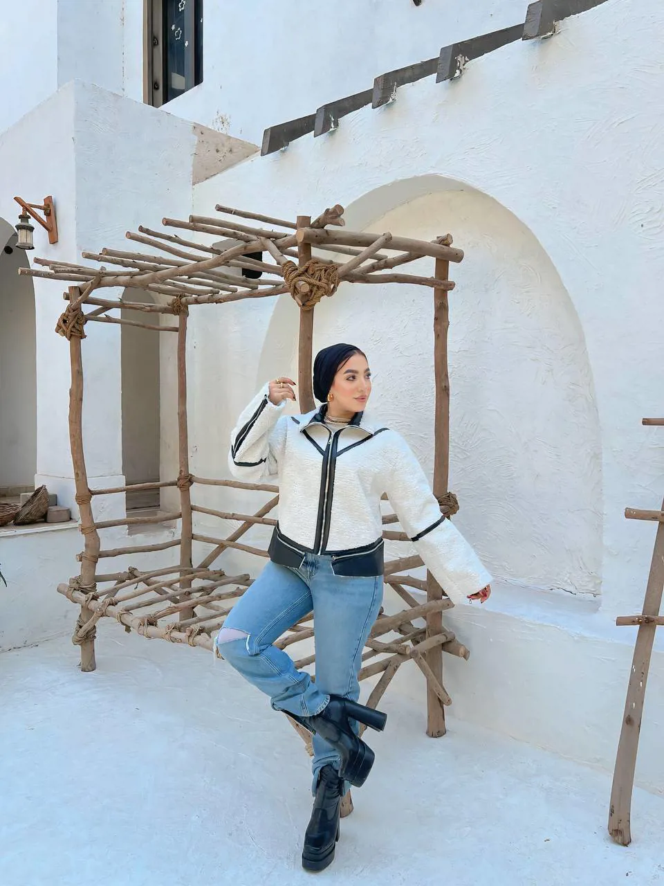 جاكت   مزدوجة بوجهين فرو -جلد 