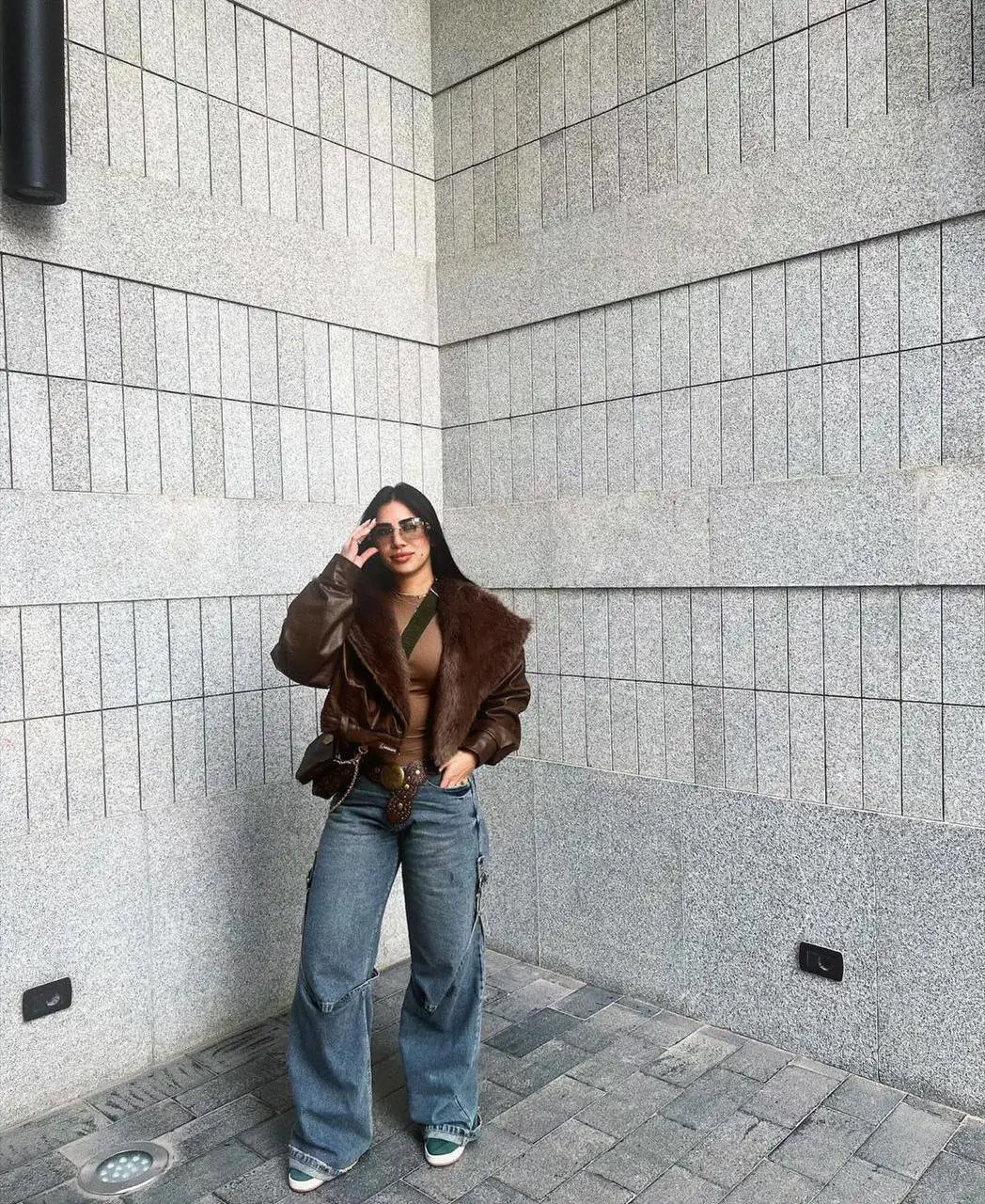 جاكت جلد مستورد -فرو _بني