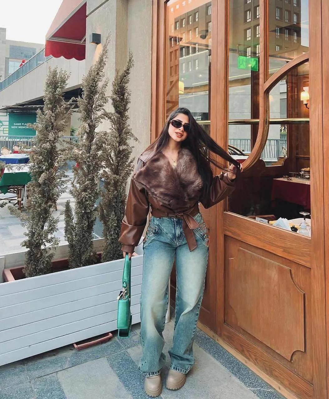 جاكت جلد مستورد -فرو _بني