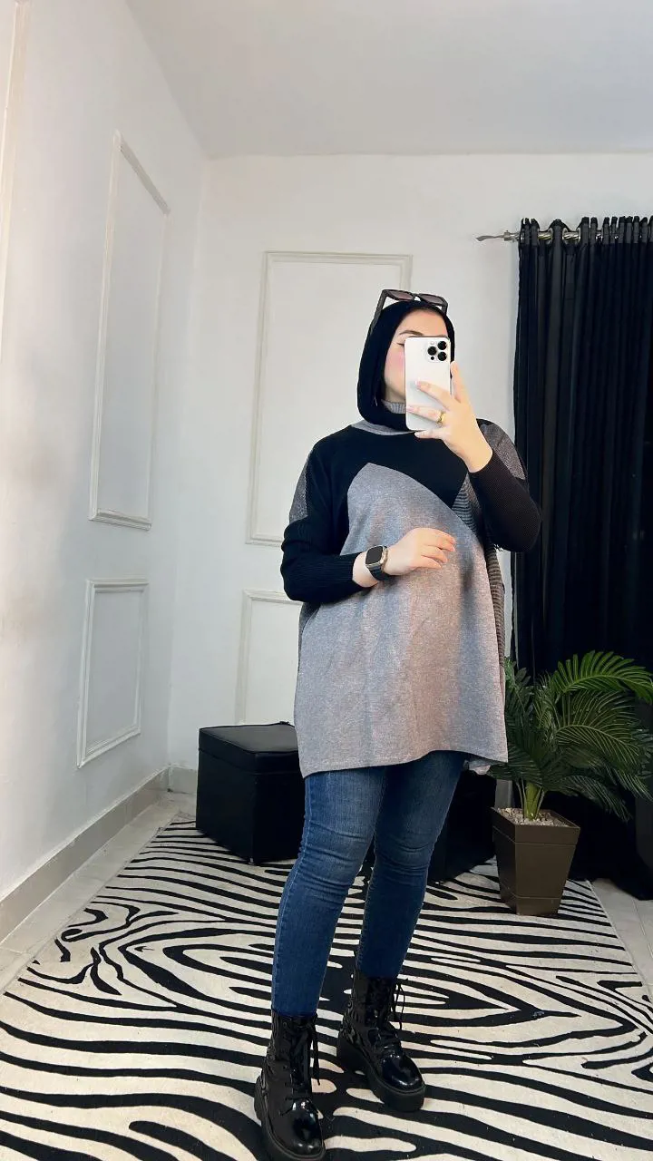 تونيك اوڤر سايز_رصاصي