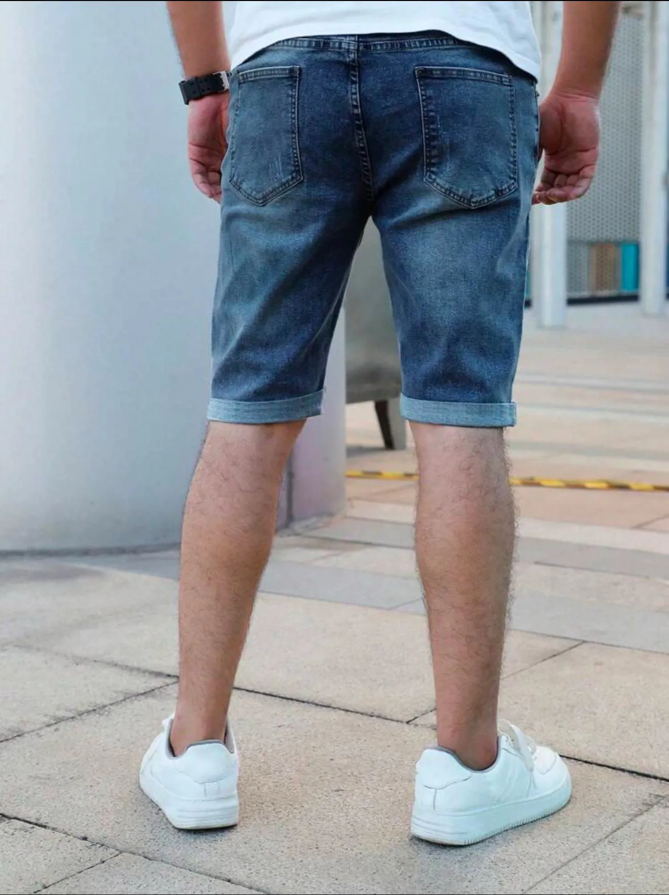 Casual jeans shorts with front pockets