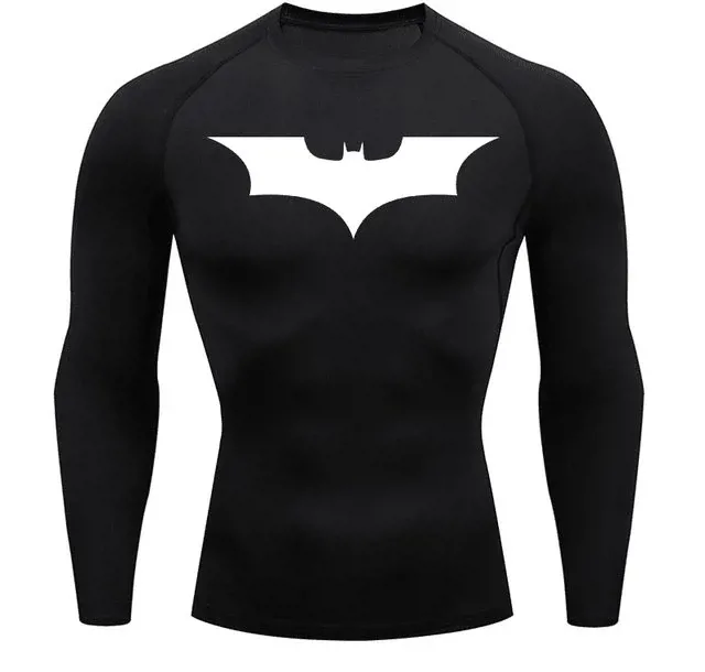 Long sleeves Batman Compresson t-shirt-_3X Large_Black