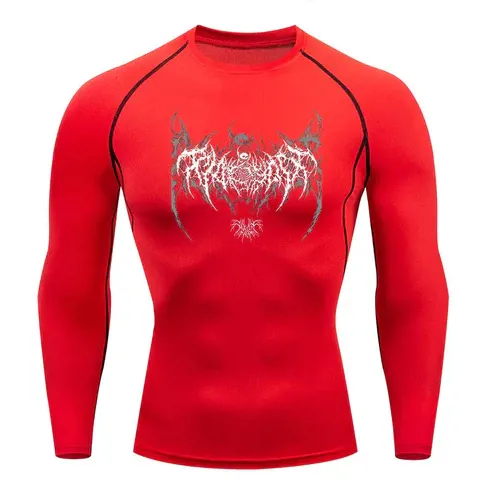 Y2K Compression t-shirt long sleeves_3X Large_Red