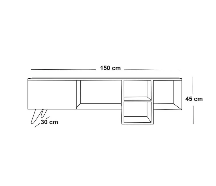 ترابيزة تليفزيون مودرن بيج في أبيض 4 أرفف-KNT03