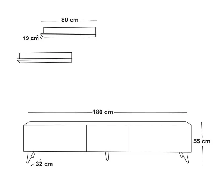 ترابيزة شاشة 3 قطع - KNT04