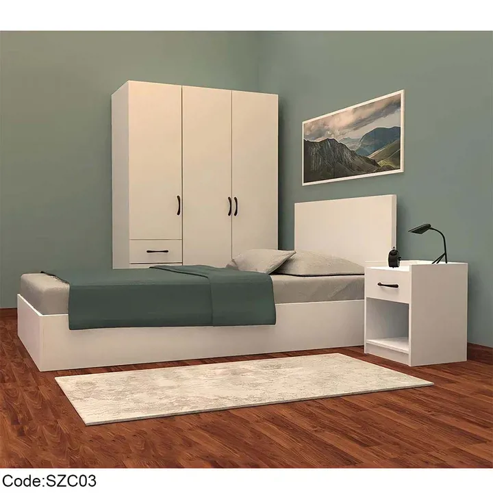 غرفة نوم اطفال خشب ابيض-KNC03