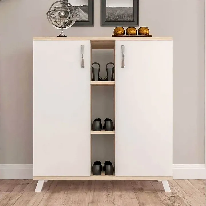 جزامة بيضاء خشب مودرن بضلفتين - KNG02