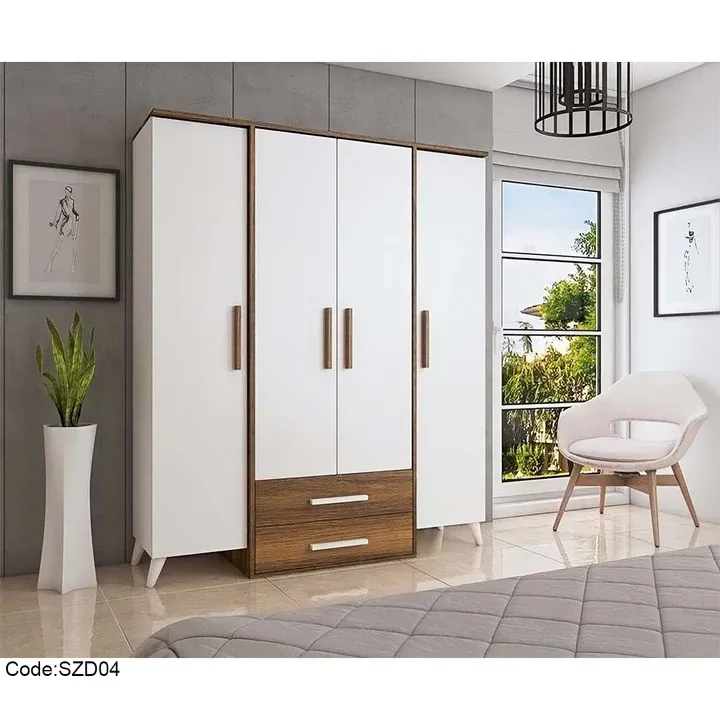 دولاب مودرن ابيض فى بيج 3 ضلفة-KND04