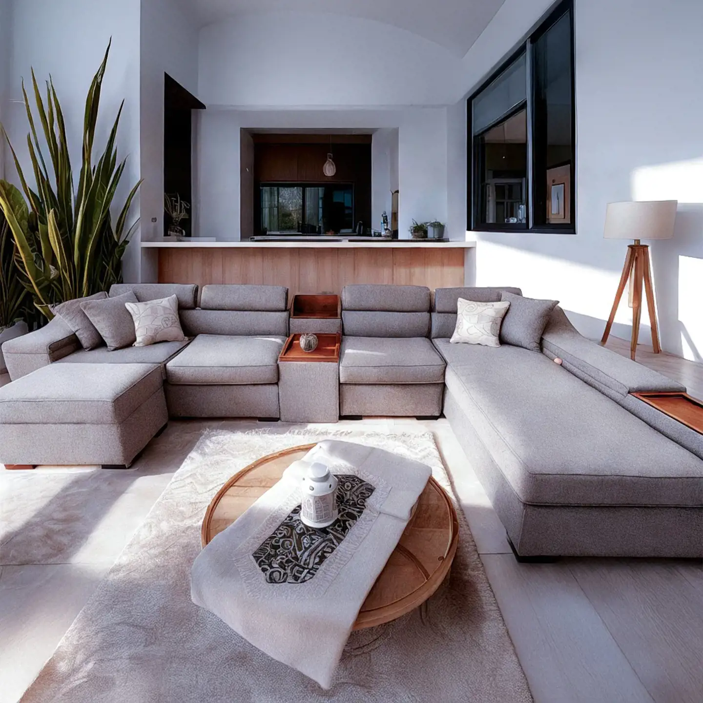 ركنة 5 قطع – KN1024_كريمي ( كتان )_عكس اتجاه الصورة