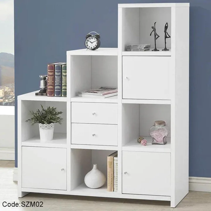 مكتبة بيضاء مودرن 3 ضلف- KNM02