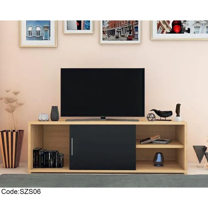 ترابيزة تلفزيون خشب مودرن بضلفة-KNT06