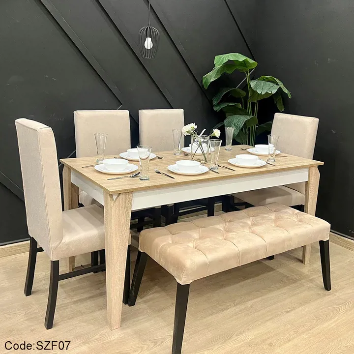 سفره مودرن 4 كراسي-KNF07_بني غامق