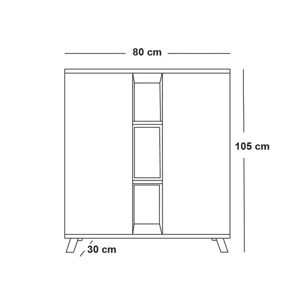 جزامة بيضاء خشب مودرن بضلفتين - KNG02