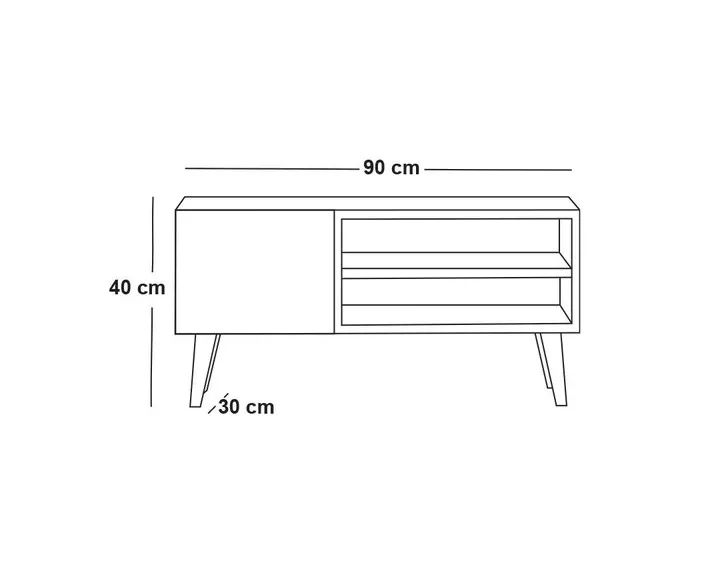 ترابيزة تليفزيون خشب مودرن ضلفة ورفين-KNT09