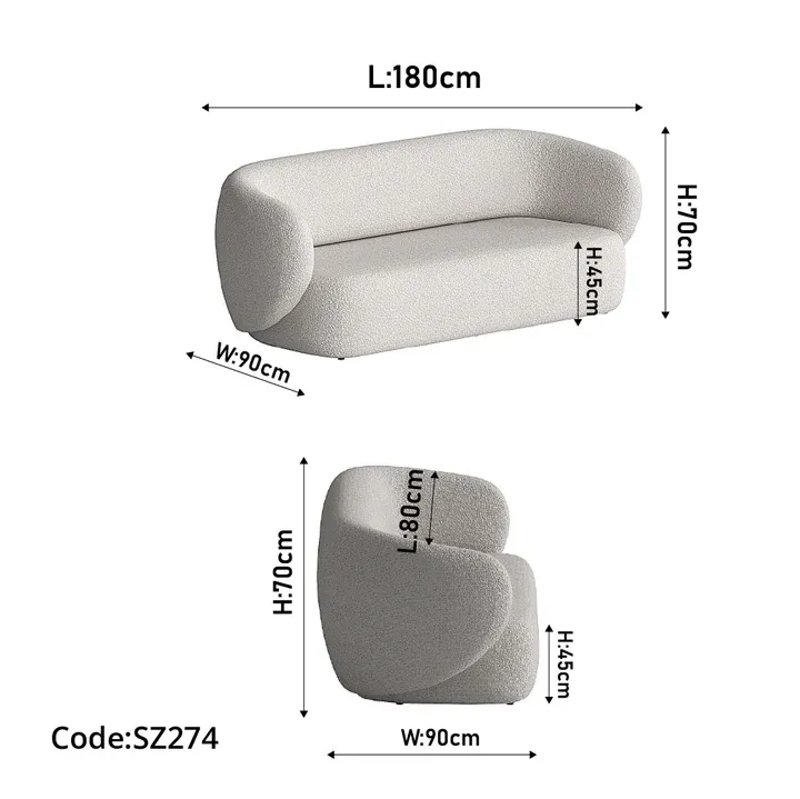 انتريه كنبه وكرسي-KN274_اوف وايت