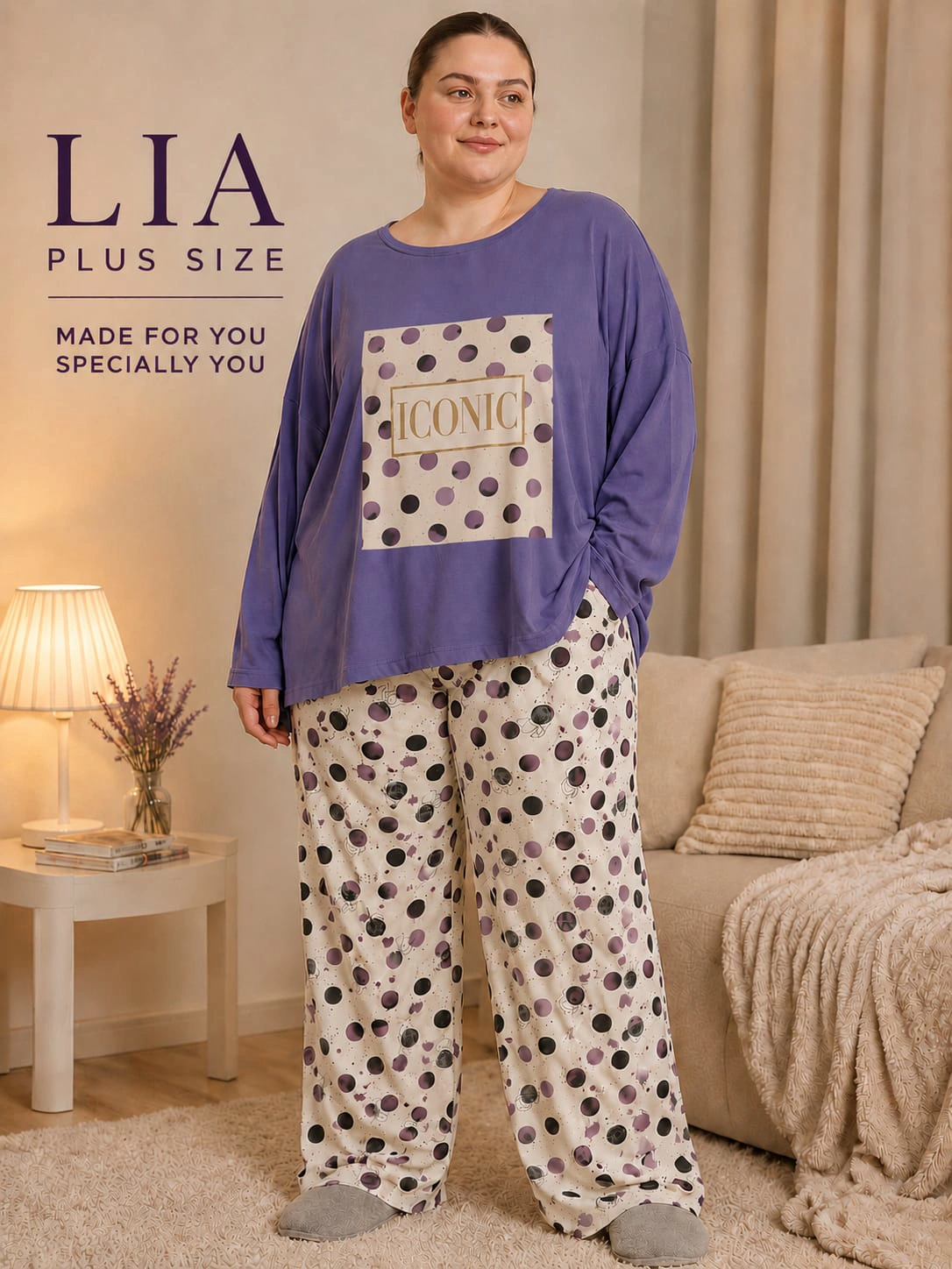Luxury Cotton Homewear Pajama_Lavender_One size: 100-150kg