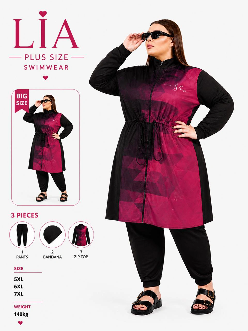 Burkini set – 3 pieces (waterproof)