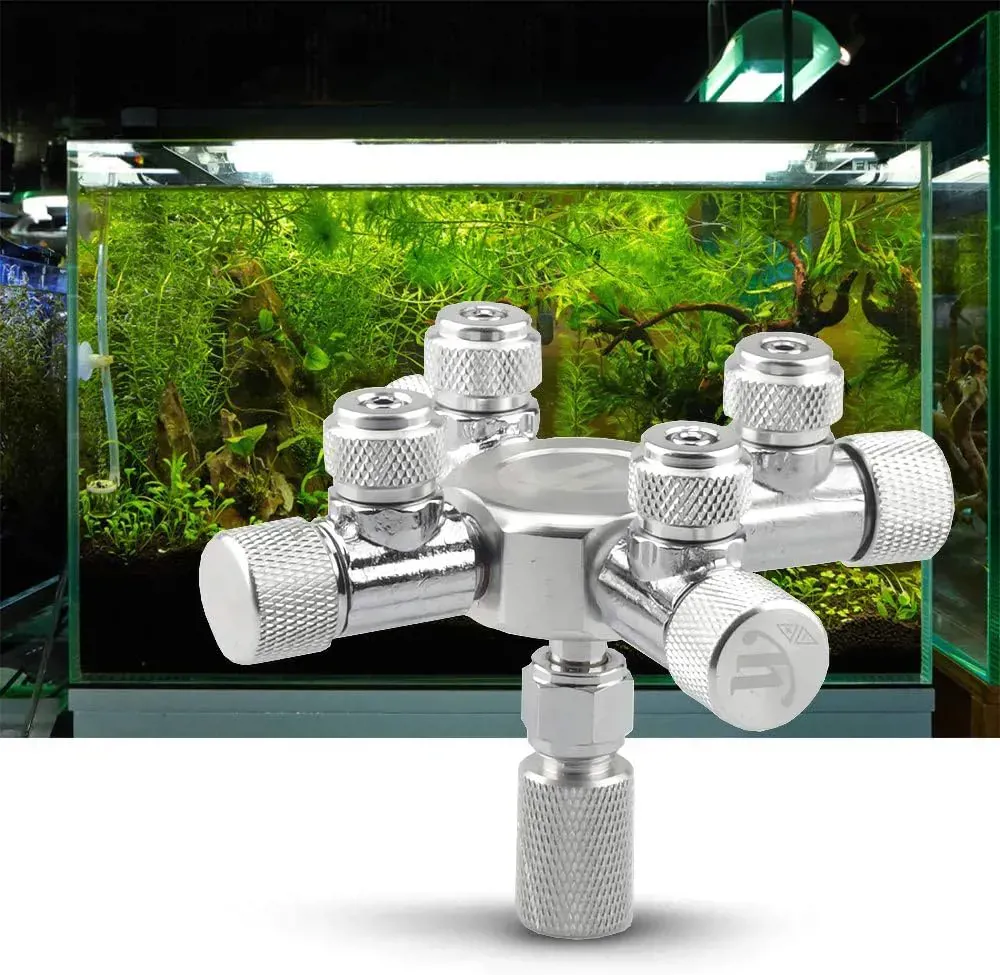 محبس خنق اسطوانات الغاز لحوض السمك - 4 مخارج