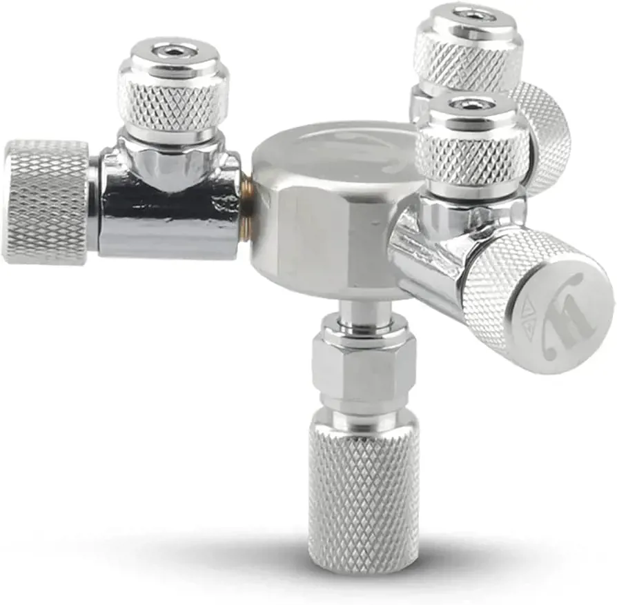 محبس خنق اسطوانات الغاز لحوض السمك - 3 مخارج