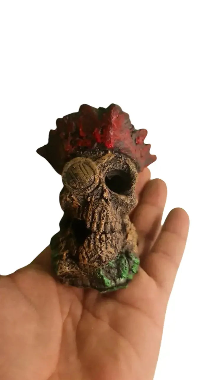  مجسم لجمجمة مزخرفة لحوض السمك