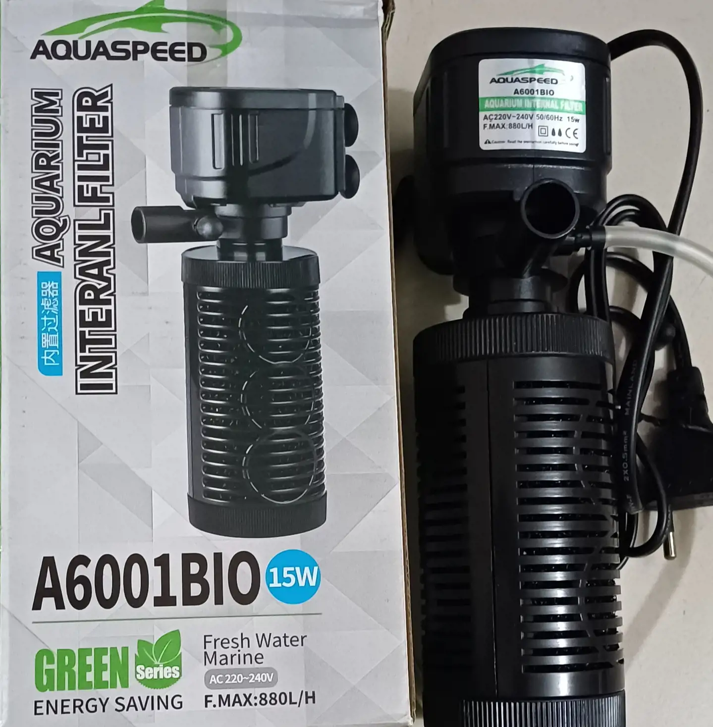  فلتر داخلي أكواسبيد لحوض السمك نوع A6001BIO 