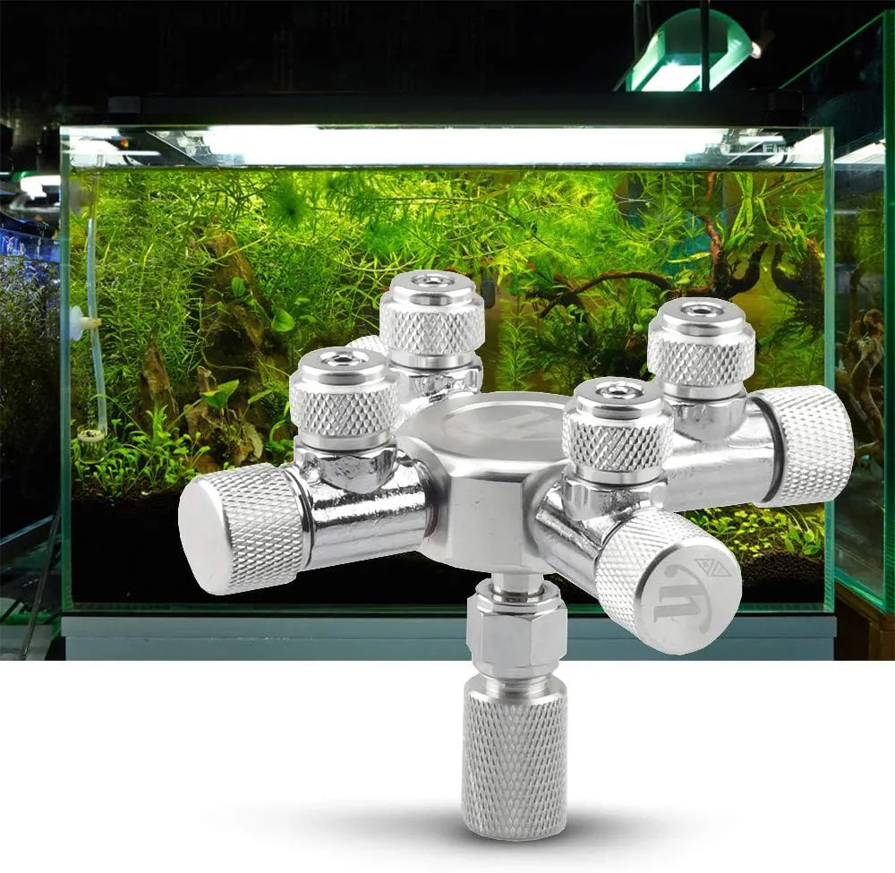 محبس خنق اسطوانات الغاز لحوض السمك - 4 مخارج