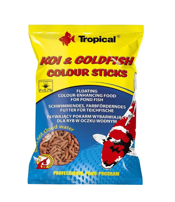 طعام Tropical Koi & Goldfish Basic Sticks مخصصة للتغذية اليومية - 90جم