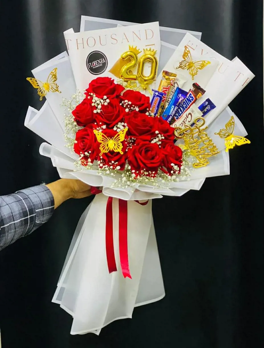 بوكيه ورد صناعي   