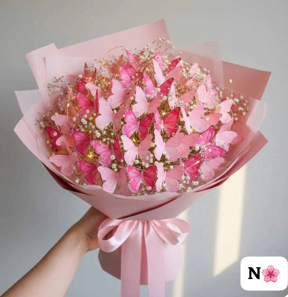 بوكيه "سحر الفراشات" المضيء (Butterfly Glow Bouquet)