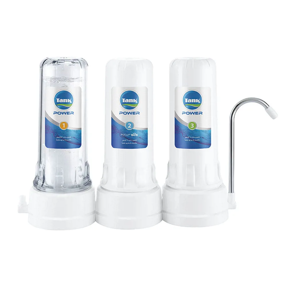 فلتر تانك باور ال٣ مراحل مع شمع يكفى لمدة سنة