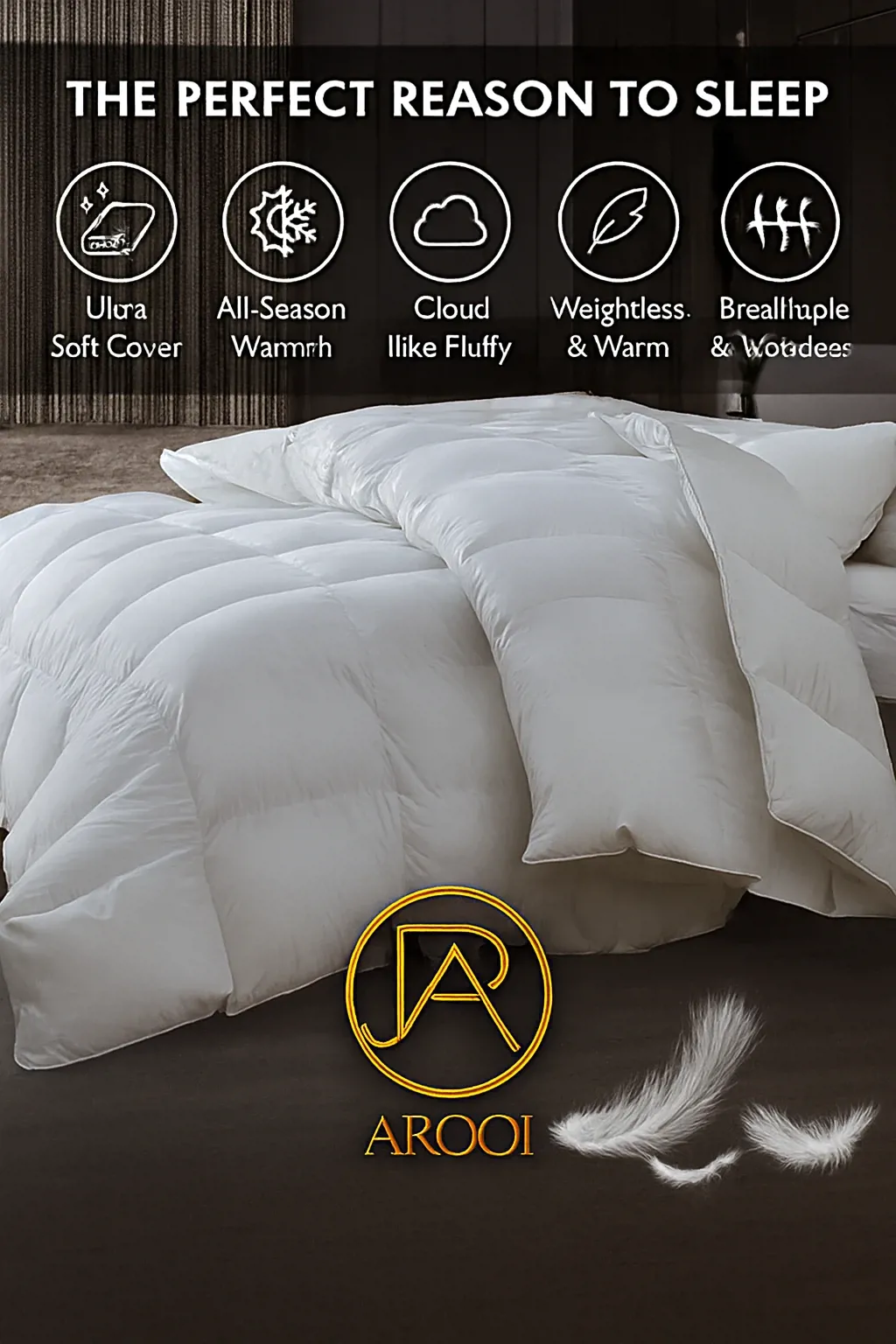 لحاف ريش طبيعي فاخر