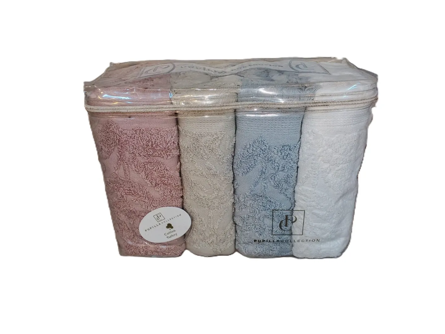 طقم فوط تركى 4 قطع مقاس 50×90 سم قطن 100%