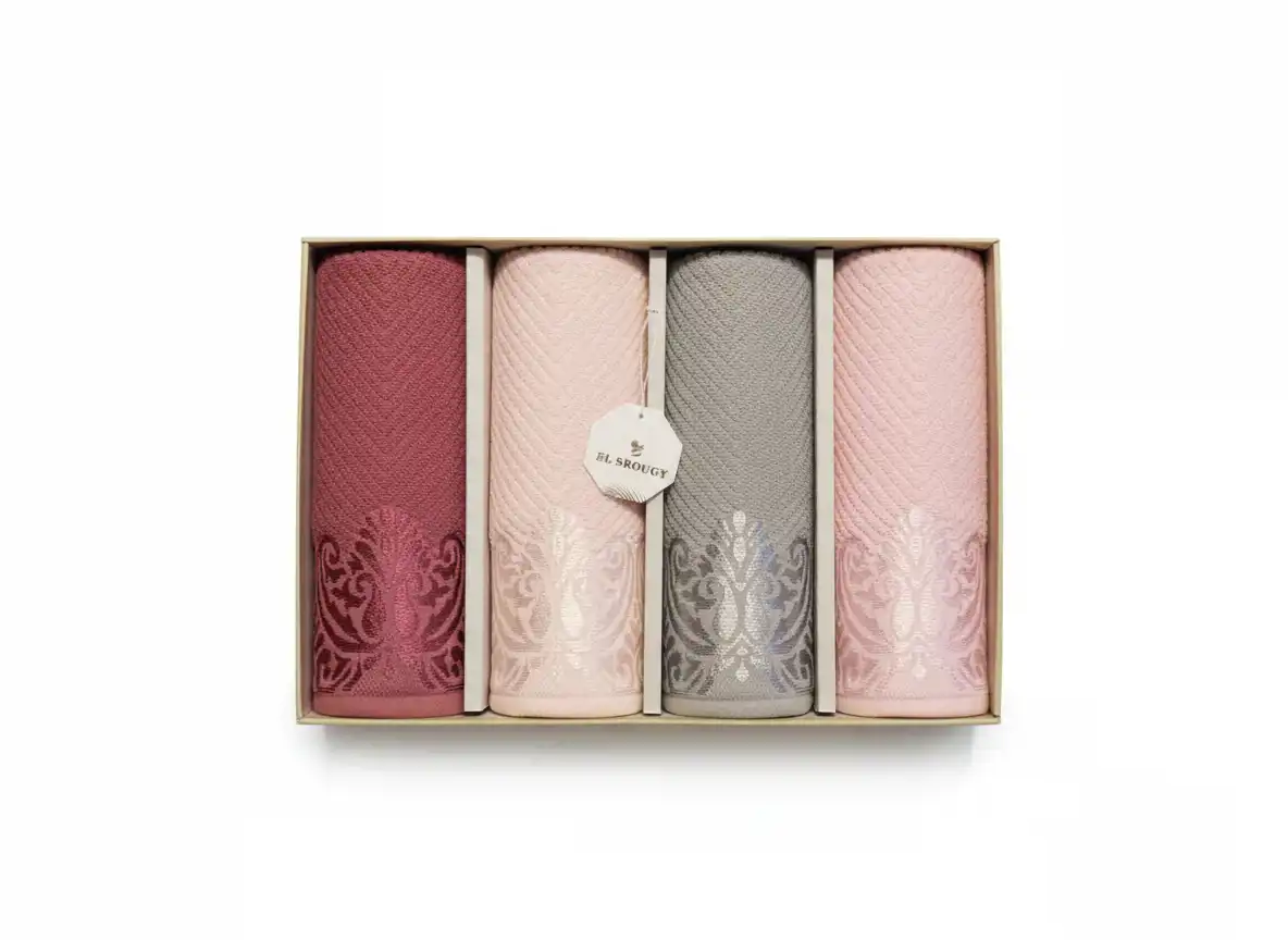 طقم فوط 4 قطع من السروجى مقاس 60×120 سم