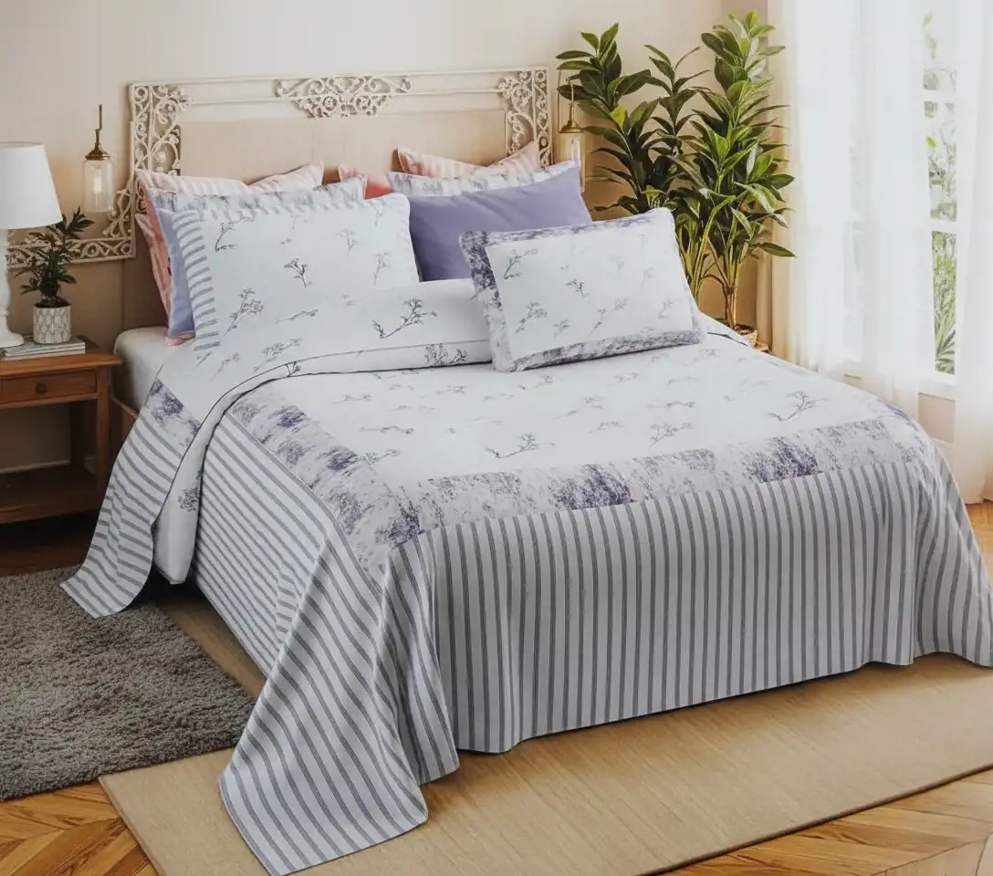 طقم ملاية سرير كبير 4 قطع ملاية مقاس 260×240 سم بالاضافة الى عدد 2 خدادية وكيس مخدة بيبى بلو