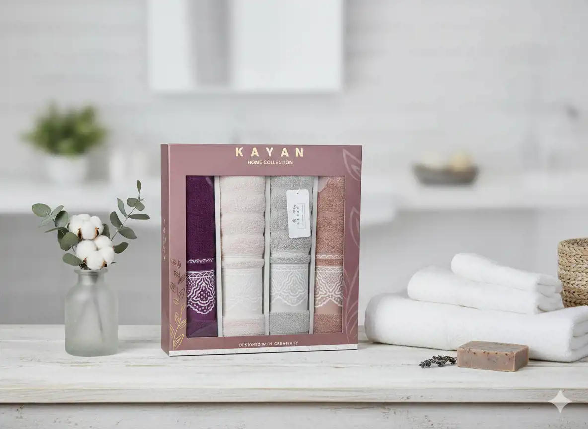 طقم فوط 4 قطع من كيان مقاس 60×120 سم