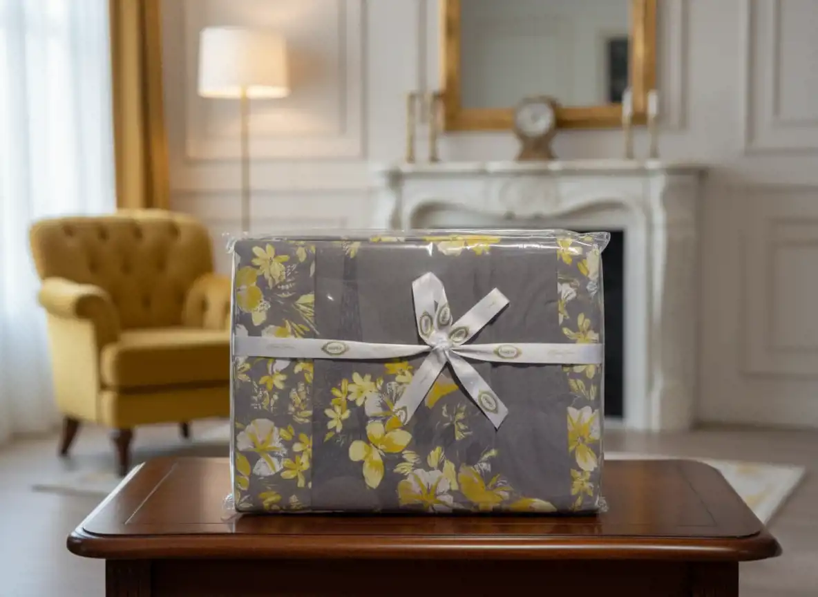 طقم سرير كبير تركى مشجر 4 قطع ملاية مقاس 260×240 سم 2 خحدادية مقاس 70×50 سم كيس مخدة مقاس 175×45 سم 