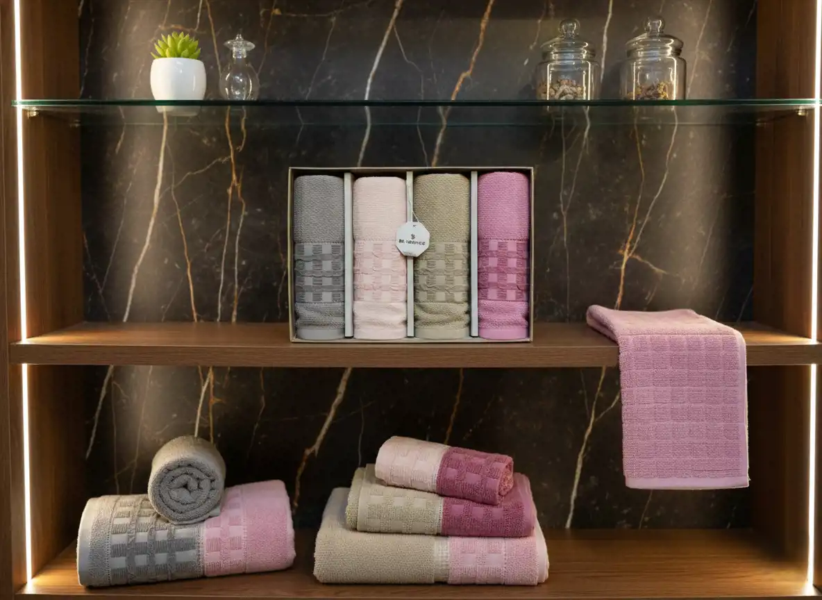 طقم فوط السروجى 4 قطع جاكار مقاس 50×100 سم 