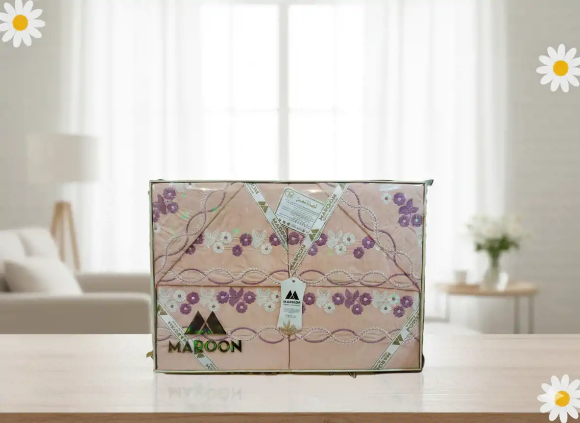 طقم ملاية سرير شبابى 6 قطع 2 ملاية مقاس 240×200 سم بالاضافة الى 2 كيس مخدة و2 خدادية_بصلى