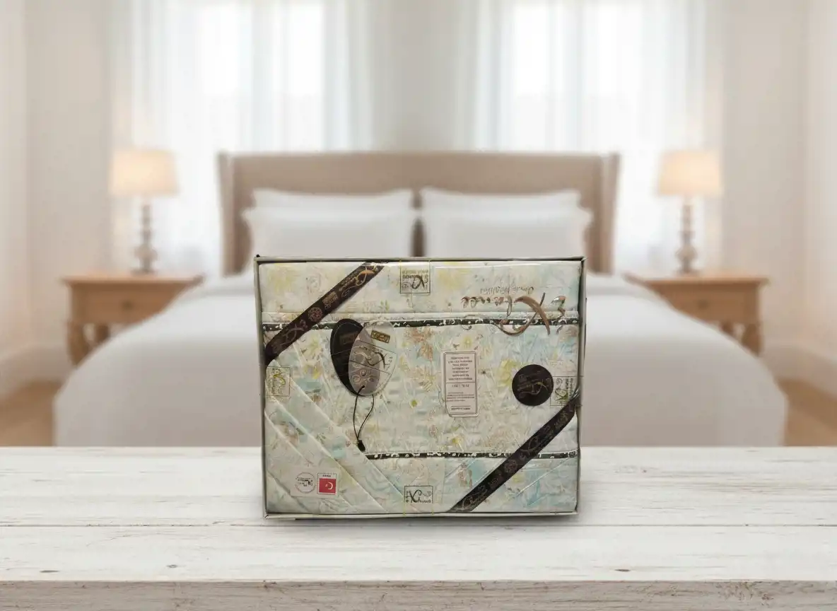 طقم ملاية سرير كبير 4 قطع ملاية 260×240 سم بالاضافة الى عدد 2 خدادية وكيس مخدة مشجر بيبى بلو