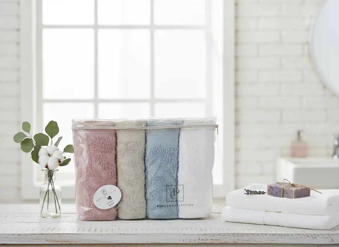 طقم فوط تركى 4 قطع مقاس 50×90 سم قطن 100%