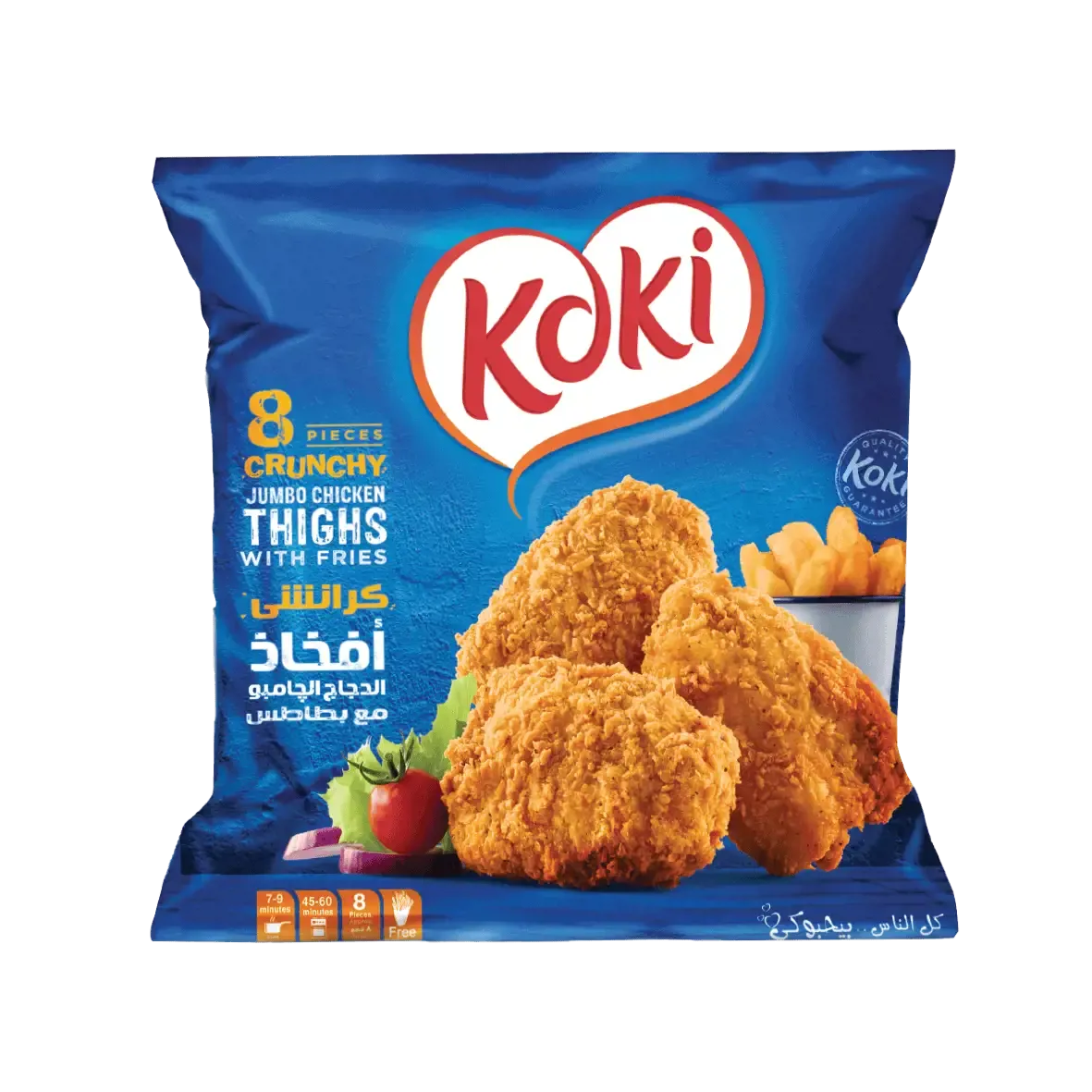 افخاذ دجاج كوكي جامبو كرانشي مع بطاطس - 8 قطع