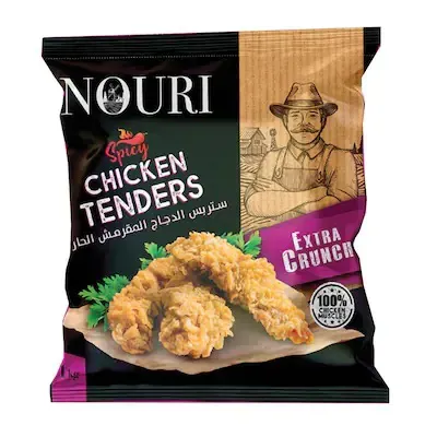 نوري ستربس الدجاج المقرمش الحار-1كجم