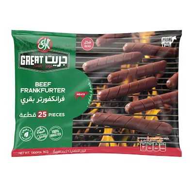 فرانكفورتر بقري المراعي - 25 قطعة
