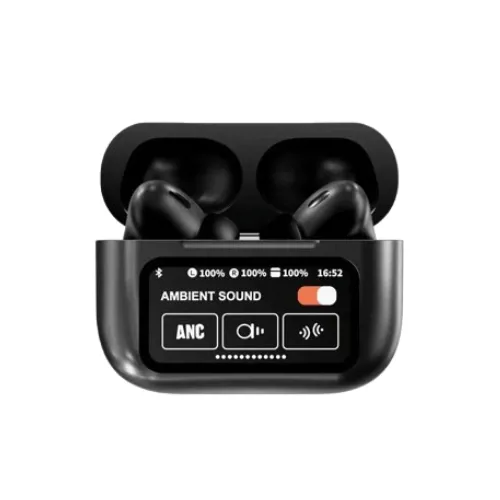 سماعات أذن لاسلكية بلوتوث شاشة تحكم تاتش A9 Pro2 ANC ENC Black