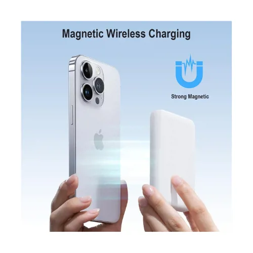 باور بانك Apple المغناطيسي (MagSafe) بقوة 15 واط - شحن لاسلكي سريع لجميع إصدارات آيفون