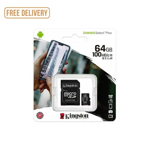 كارت ميموري كينجستون 64 جيجا (Kingston® CANVAS Select™ Plus) - سرعة 100 ميجابايت/ثانية