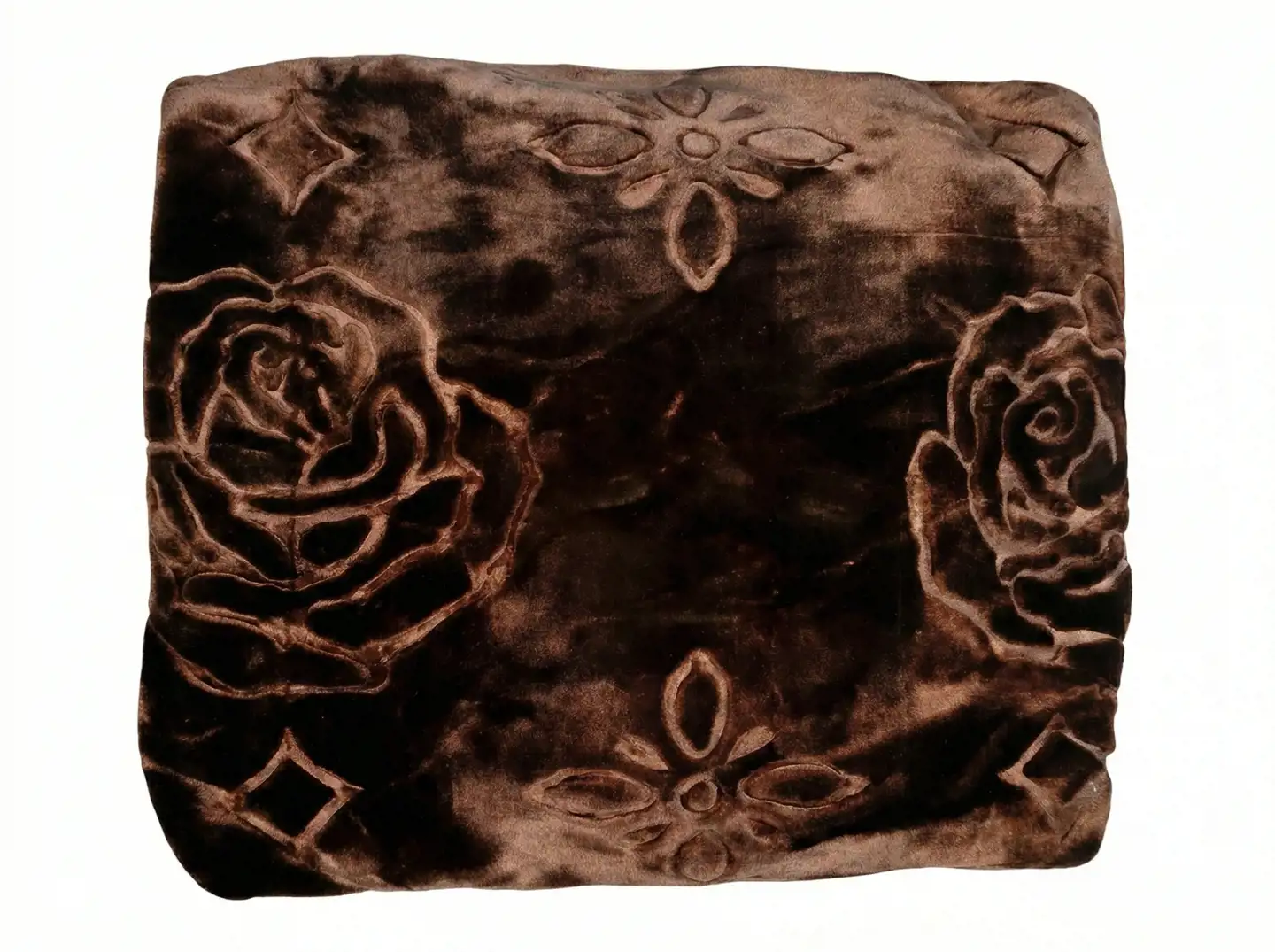 بطانية سرير كبير طبقتين 7 كيلو مقاس 220×240 سم حفر ليزر باللون الكافية الغامق