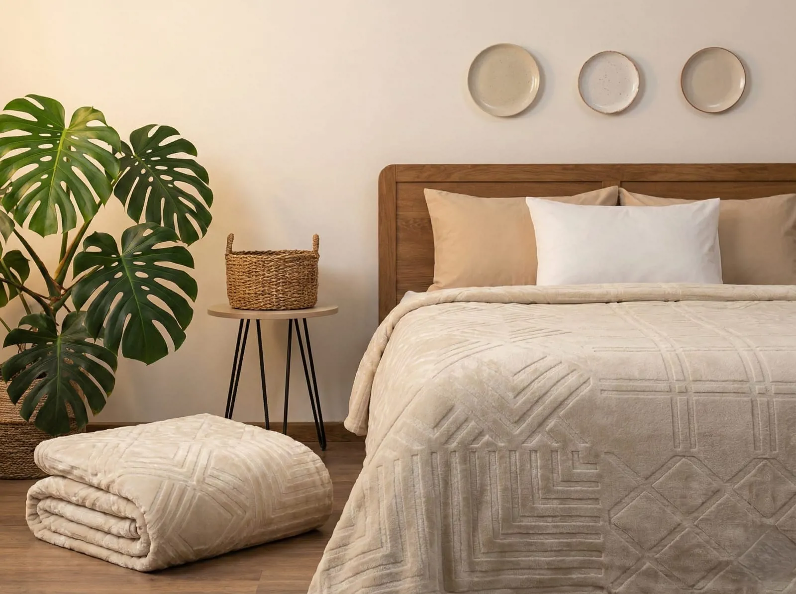 بطانية سرير كبير حفر ليزر طبقتين 5 كيلو مقاس 220×240 سم