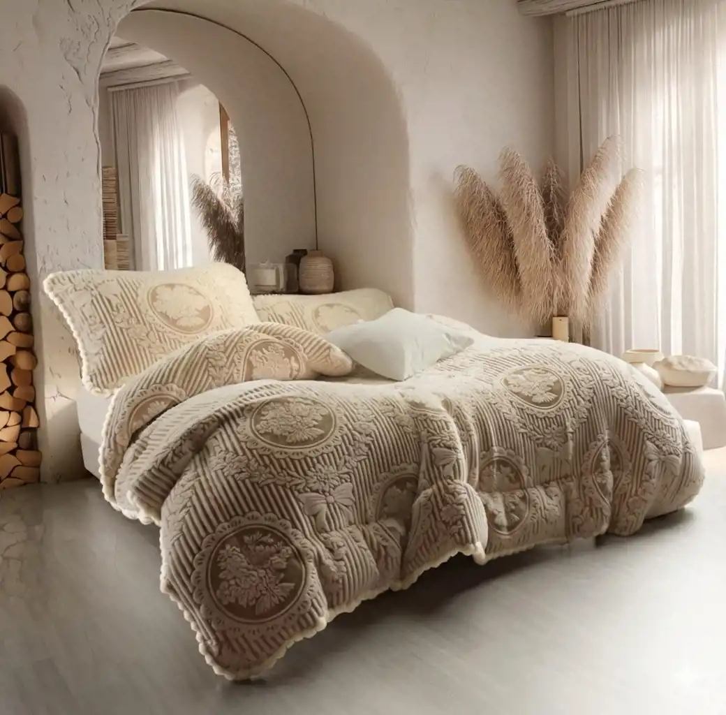 لحاف فرو 3قطع  عدد 1 لحاف 240×260سم عدد 2 خداديه مقاس 55*×75_4